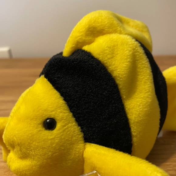 Ty Beanie Babies Bubbles Fish Yellow Black 1995 – New Tag On VINTAGE - Picture 6 of 8